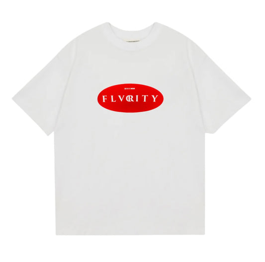 FLVRCITY ‘XVI I MM’ WHITE/RED T-SHIRT.